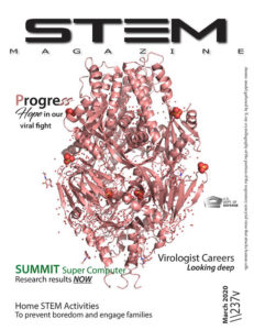 3D molecular structure with annotated protein labels and research highlights.
